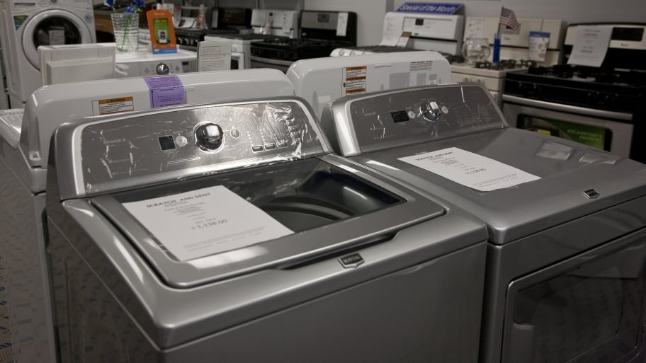 Washing machines in a showroom